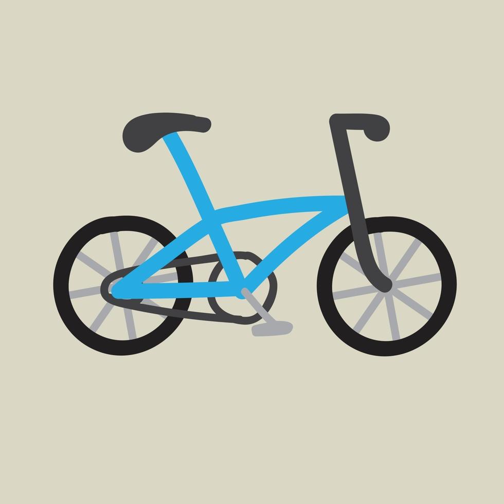 doodle croquis à main levée dessin d'un design plat de vélo. vecteur