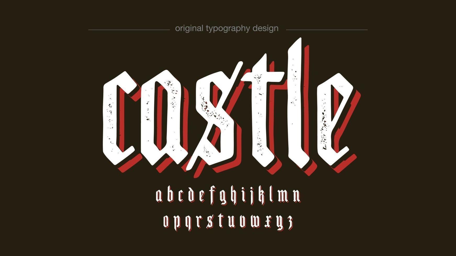 typographie de script simple grunge rouge et blanc vecteur