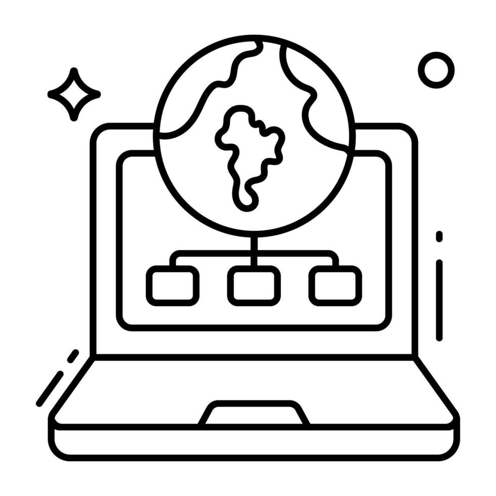 icône de conception modifiable du réseau mondial vecteur