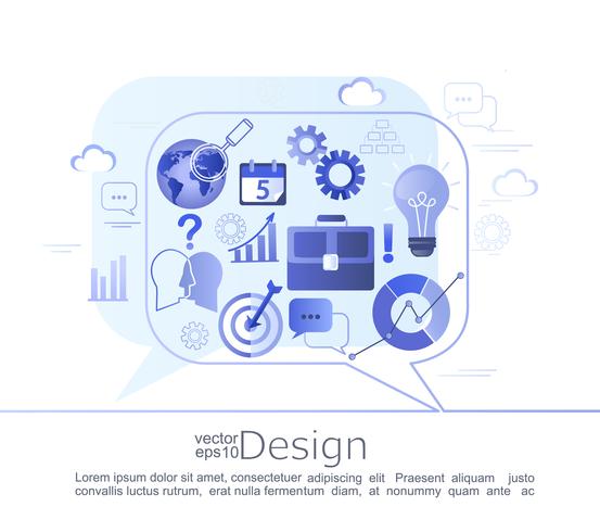 Concept infographique créatif de conversation. vecteur