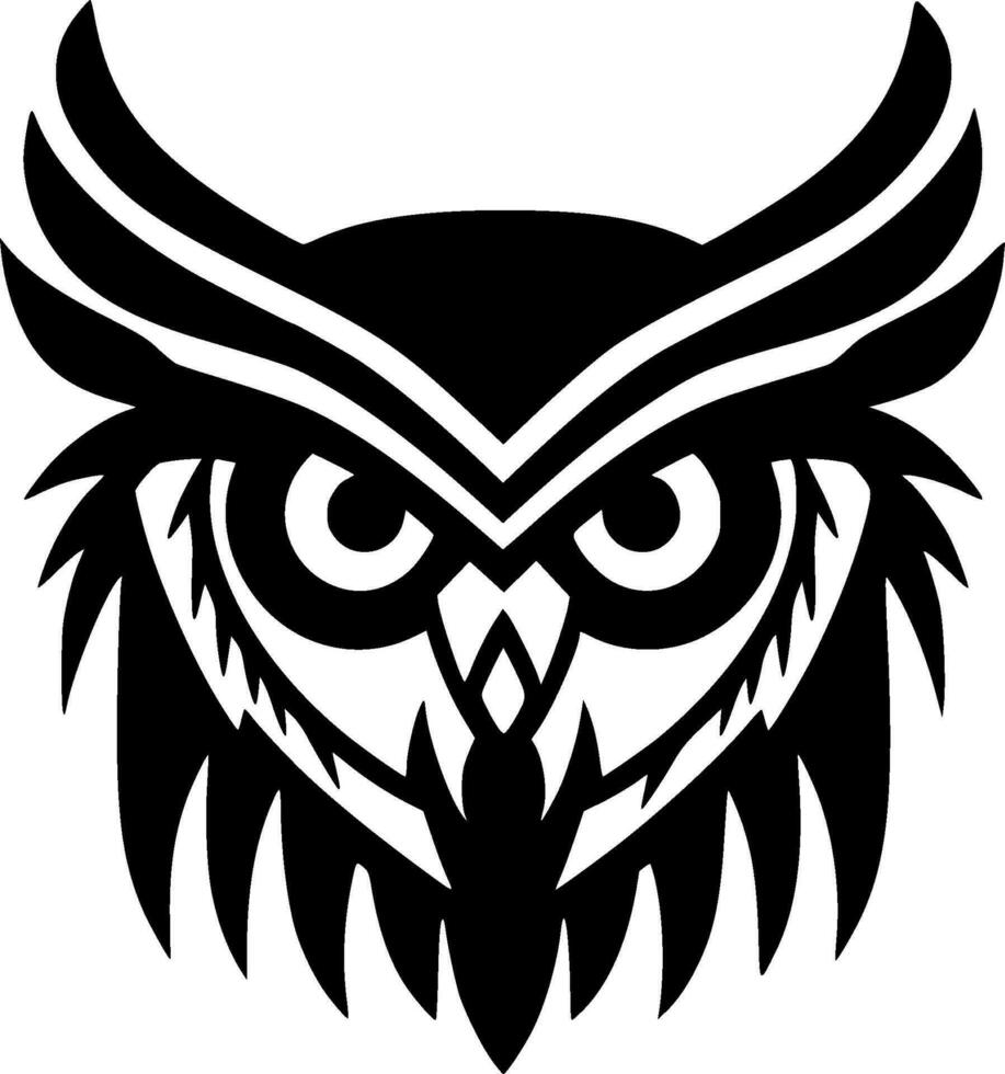 hibou - minimaliste et plat logo - vecteur illustration