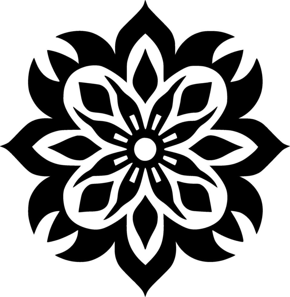 mandala - noir et blanc isolé icône - vecteur illustration