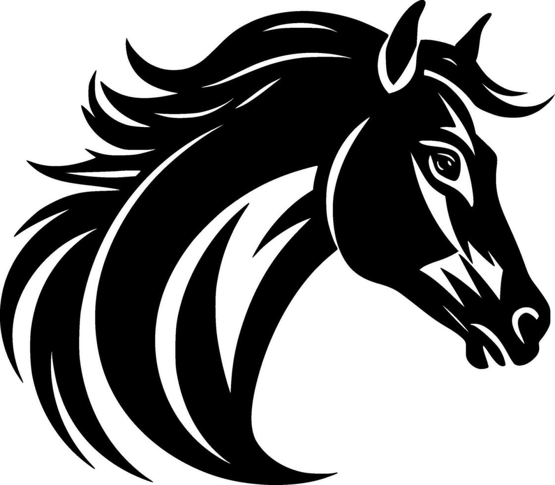 cheval, noir et blanc vecteur illustration