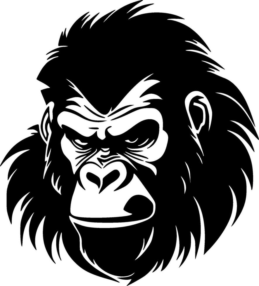 gorille, noir et blanc vecteur illustration