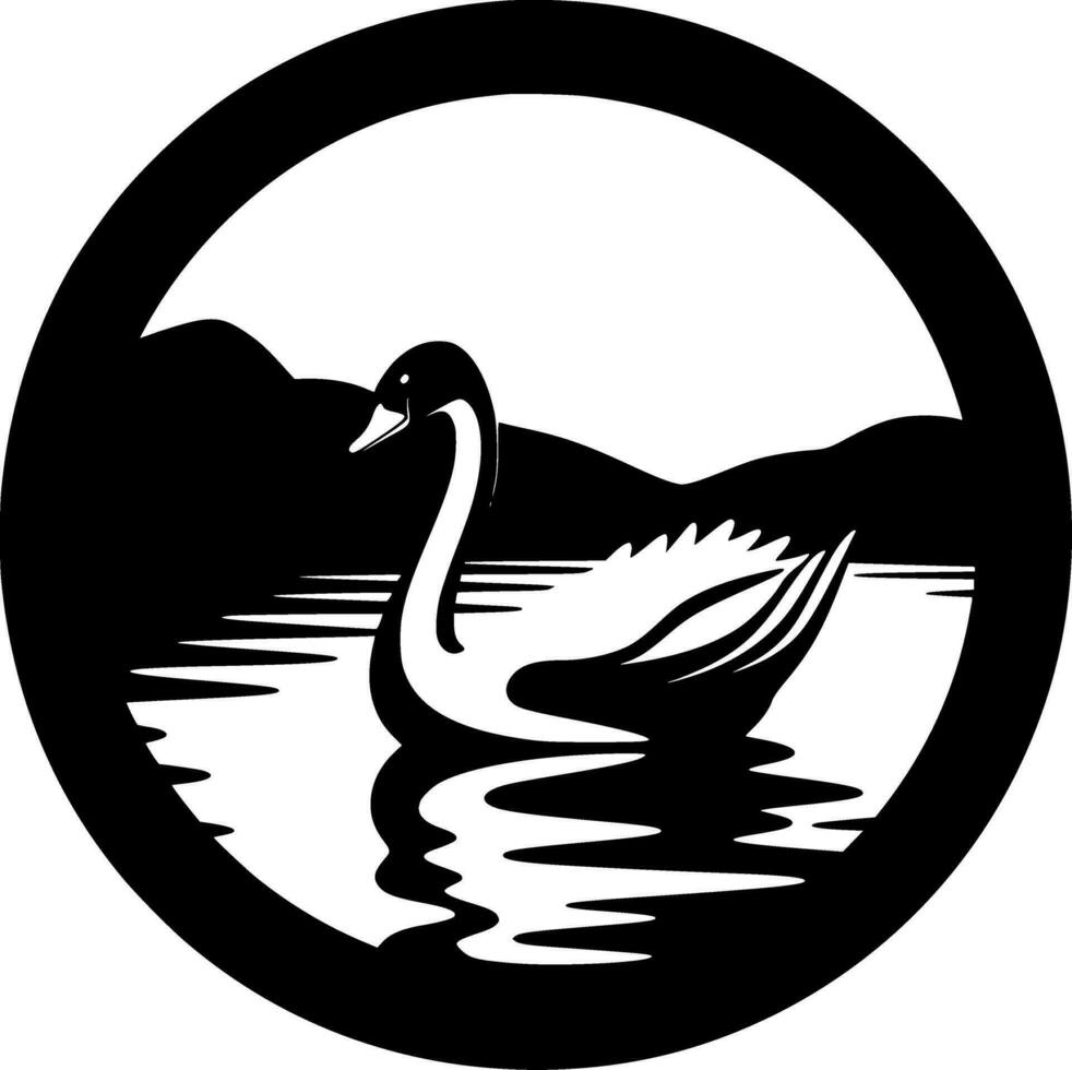 cygne, noir et blanc vecteur illustration