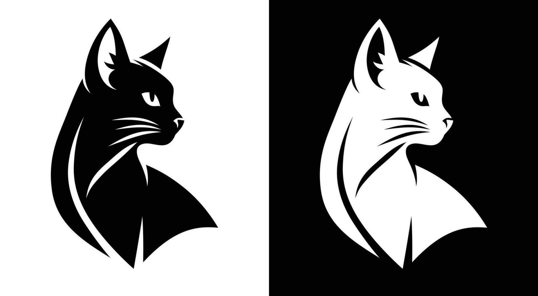 Facile chat côté vue logo icône symbole vecteur illustration, chat tête côté voir, chat à la recherche retour logo modèle Stock vecteur image