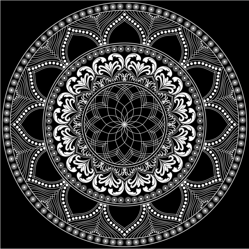 mehndi henné dessin circulaire mandala modèle pour tatouage, décoration prime produit affiche ou peinture. décoratif ornement dans ethnique Oriental style. contour griffonnage main dessiner illustration. vecteur