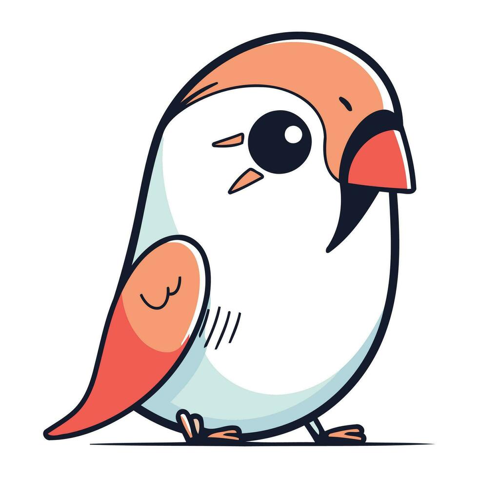 dessin animé mignonne peu oiseau isolé sur blanc Contexte. vecteur illustration.