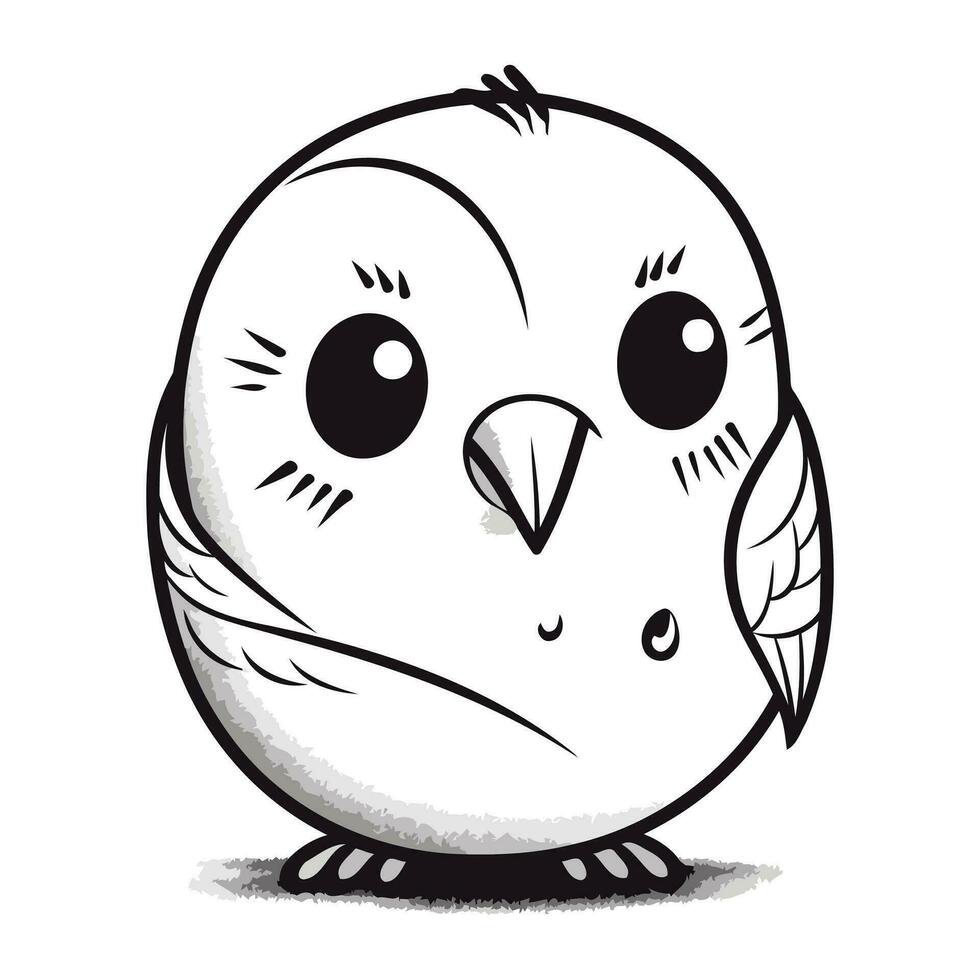 mignonne dessin animé hibou. vecteur illustration de une oiseau sur une blanc Contexte.