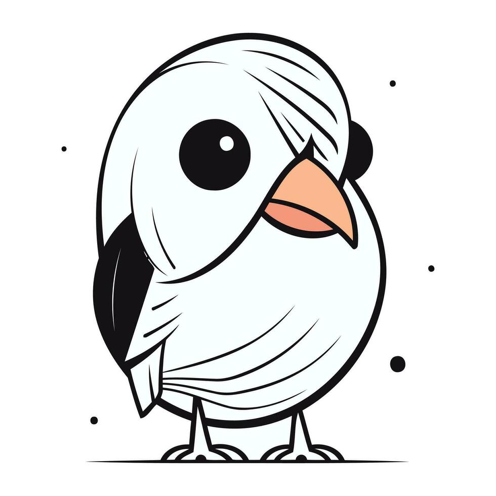 vecteur illustration de une mignonne dessin animé oiseau. isolé sur blanc Contexte.