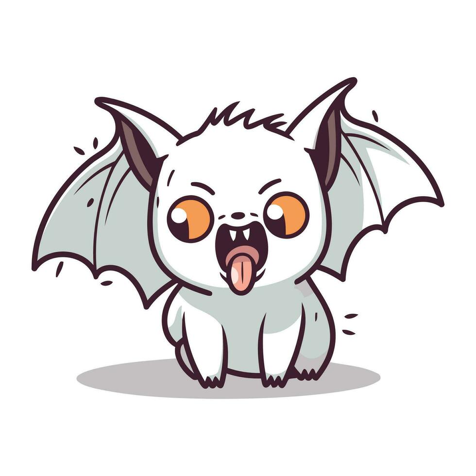 mignonne en volant chauve souris personnage dessin animé vecteur illustration. content Halloween faire la fête.