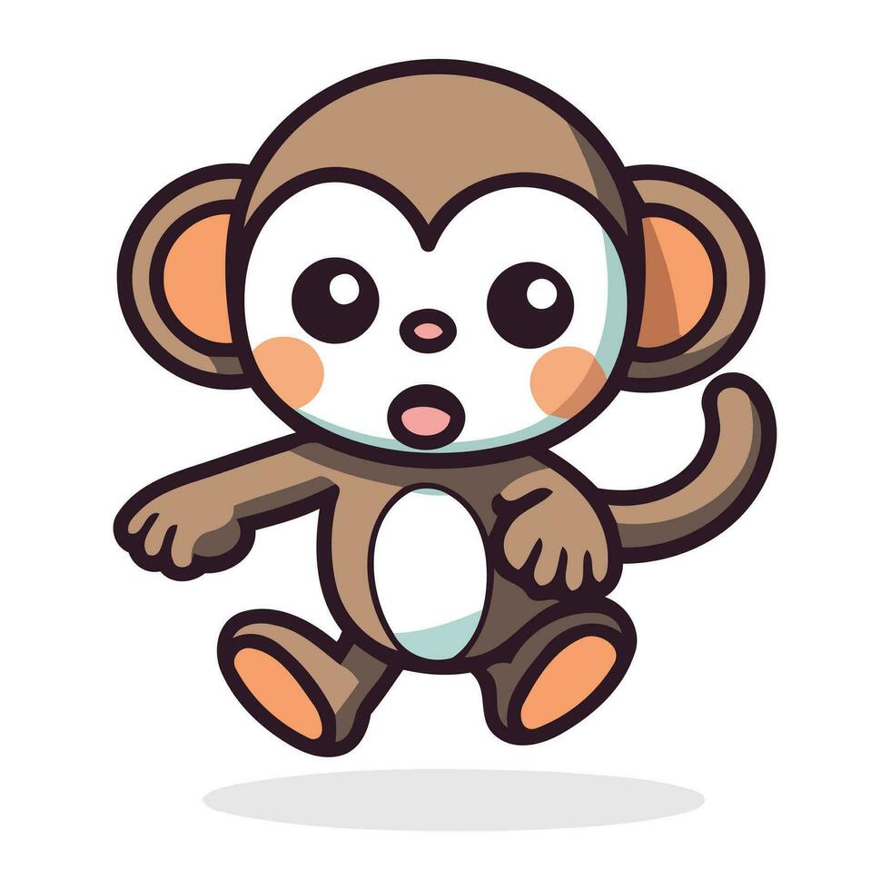 singe dessin animé personnage vecteur illustration. mignonne peu singe dessin animé mascotte.