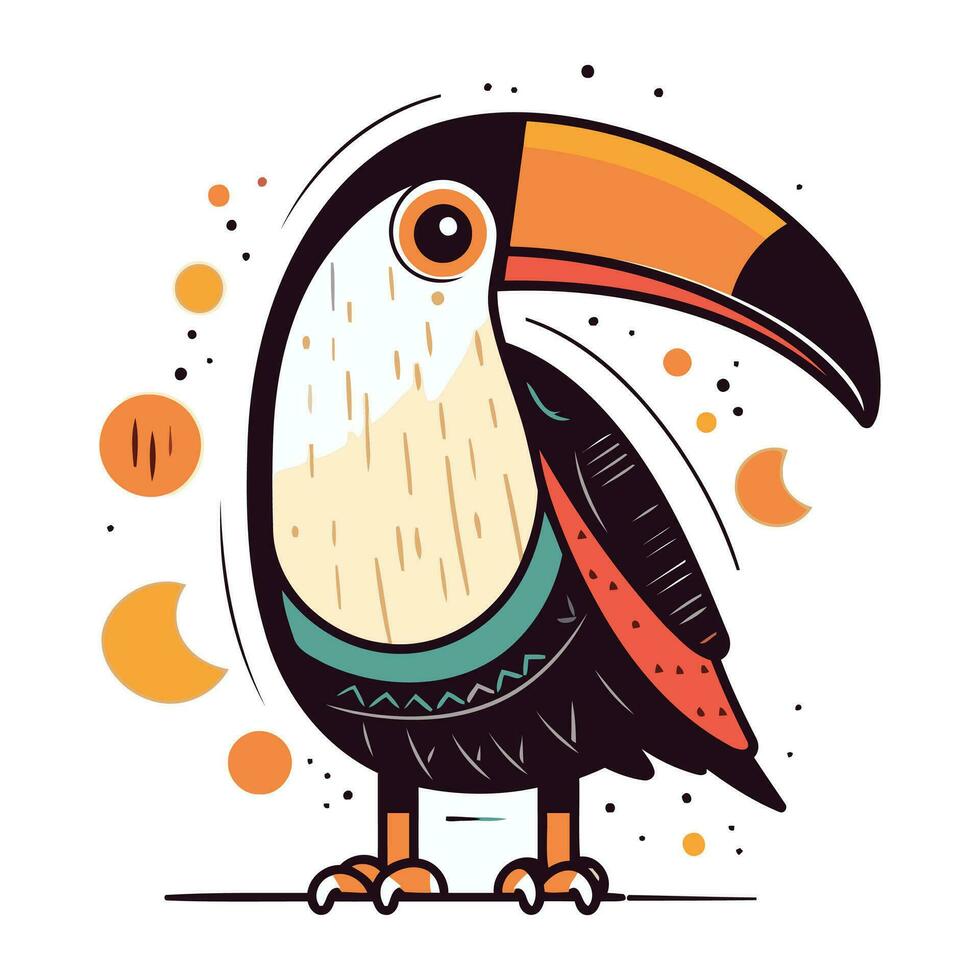 mignonne toucan vecteur illustration dans plat dessin animé style isolé sur blanc Contexte.
