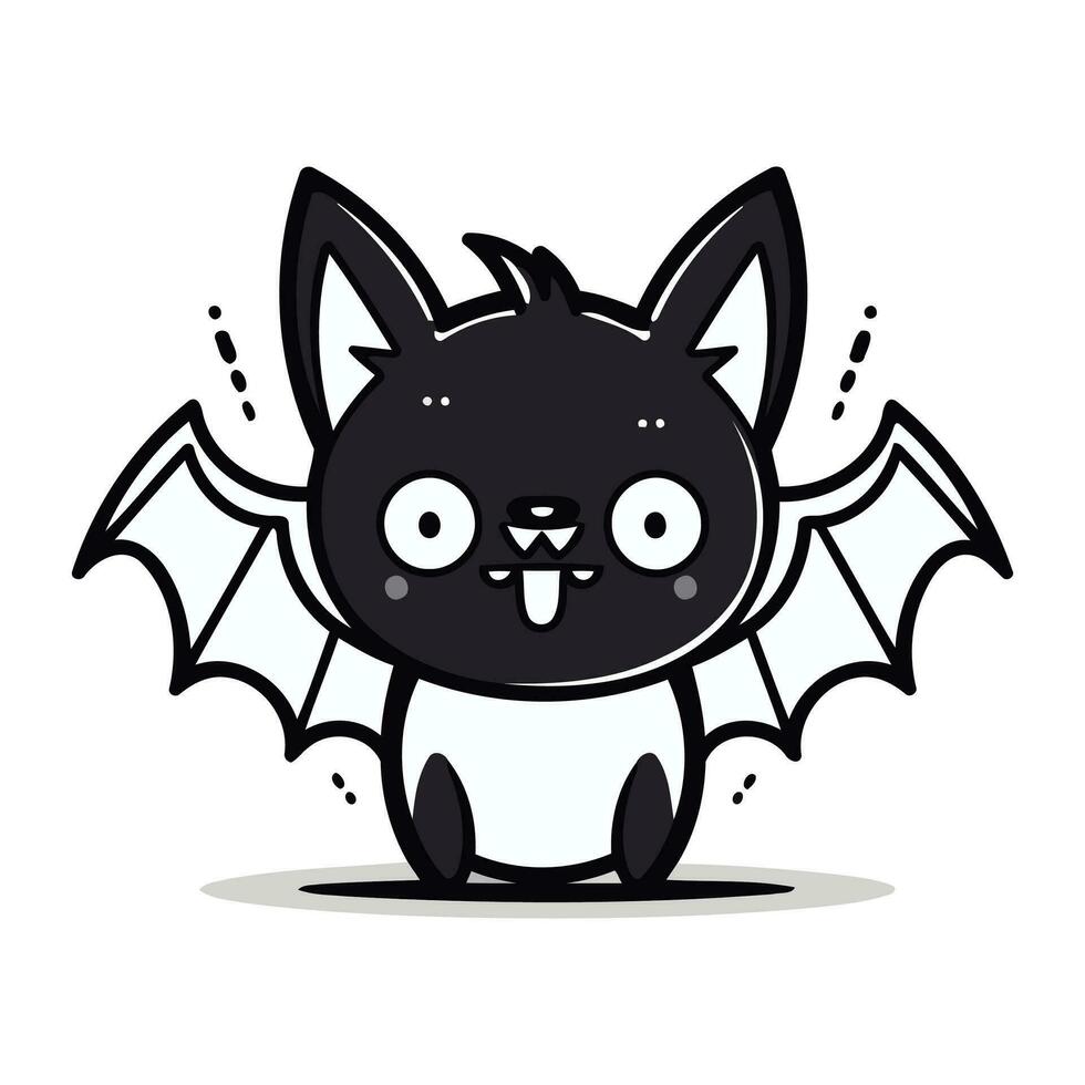 mignonne chauve souris dessin animé personnage vecteur illustration. mignonne peu chauve souris icône.