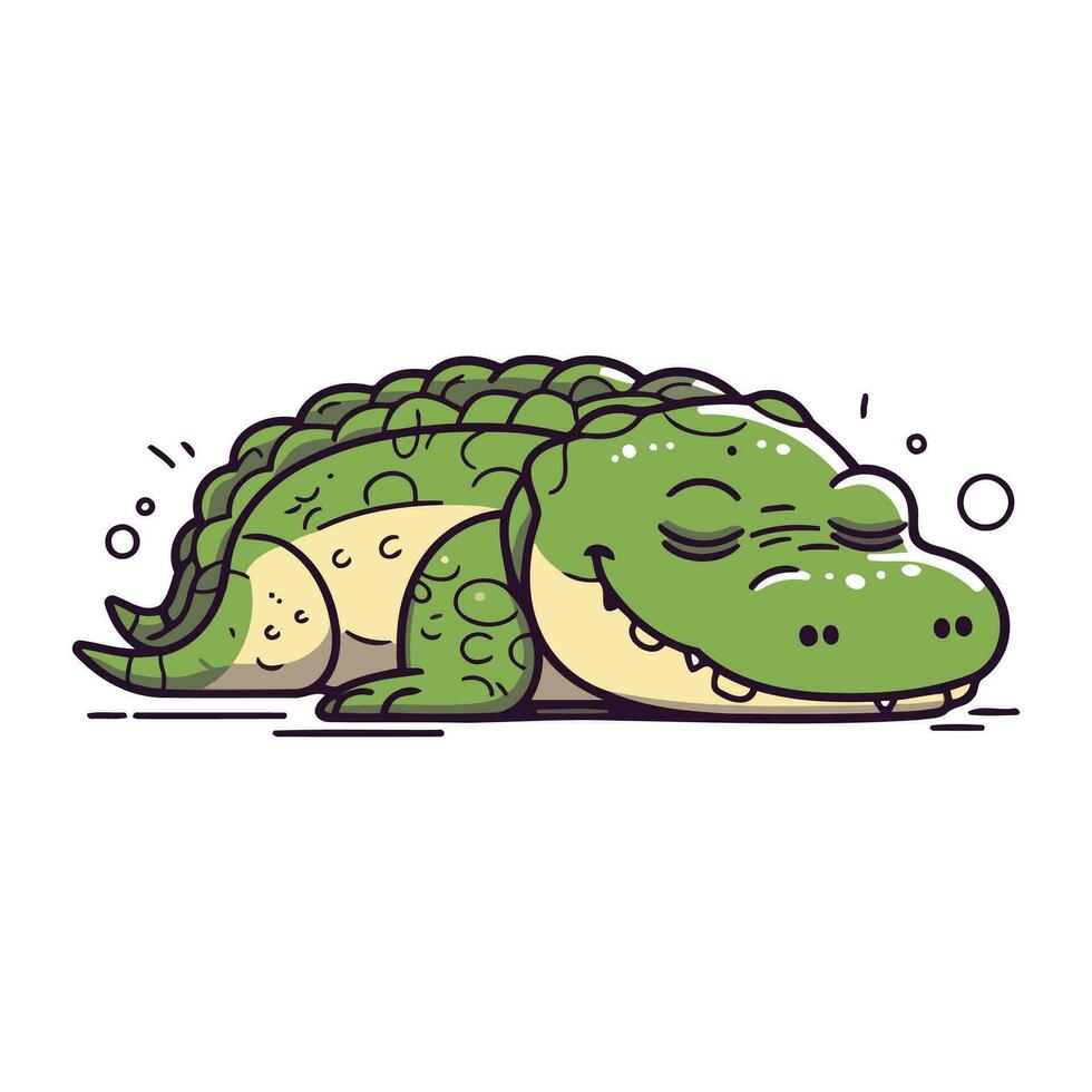 crocodile. vecteur illustration de une mignonne crocodile.