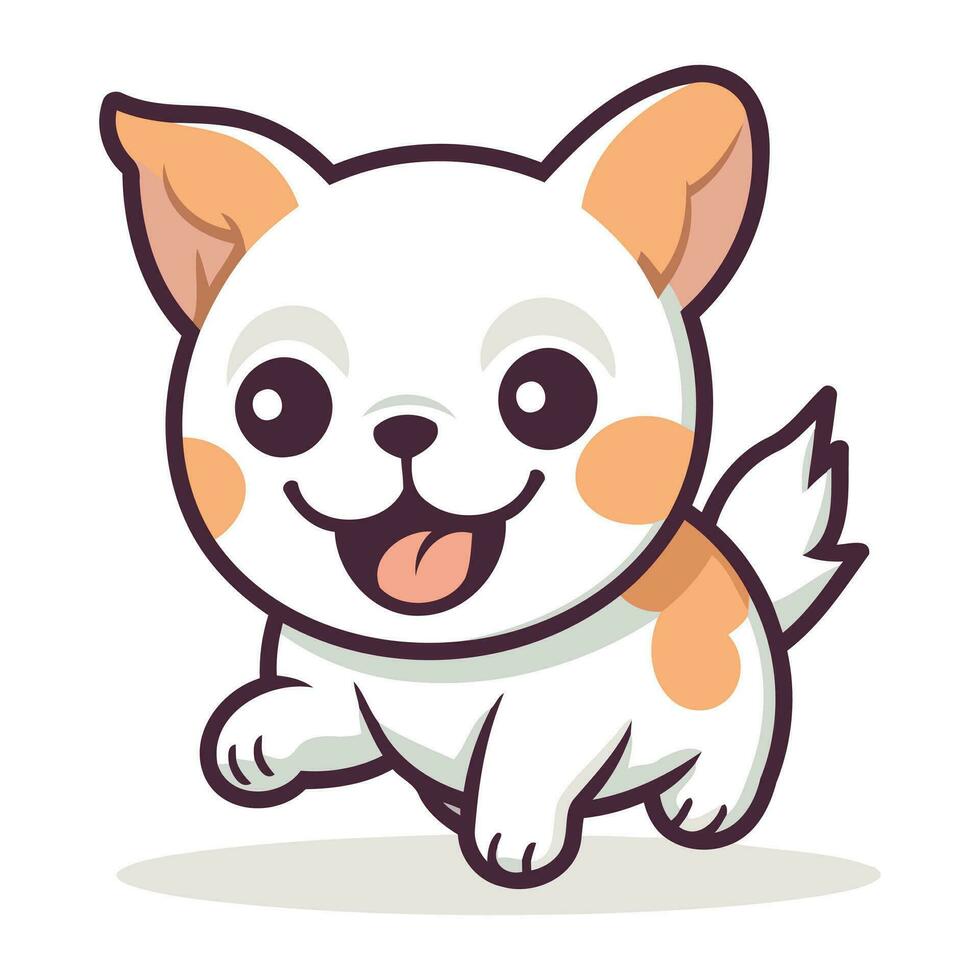 mignonne dessin animé chihuahua chien fonctionnement vecteur personnage illustration