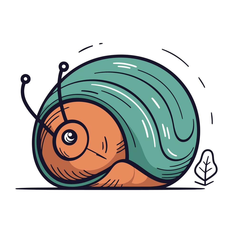 dessin animé escargot. vecteur illustration. isolé sur blanc Contexte.