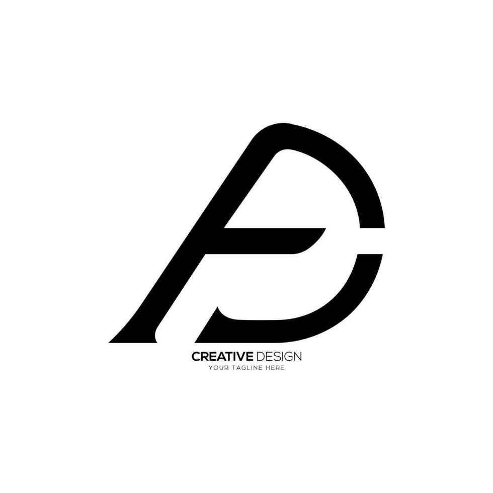 initiale lettre fd moderne forme prime vecteur monogramme unique logo