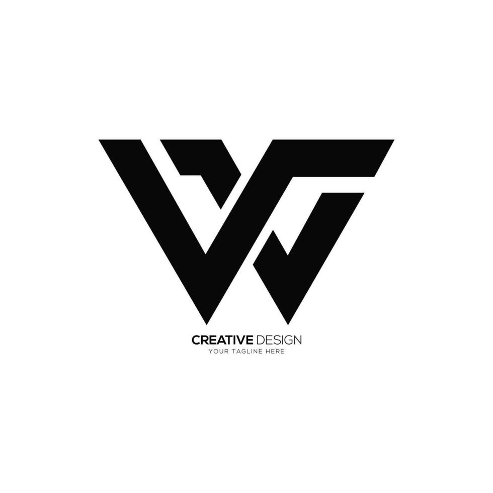 lettre s z w initiale moderne unique forme abstrait monogramme logo vecteur