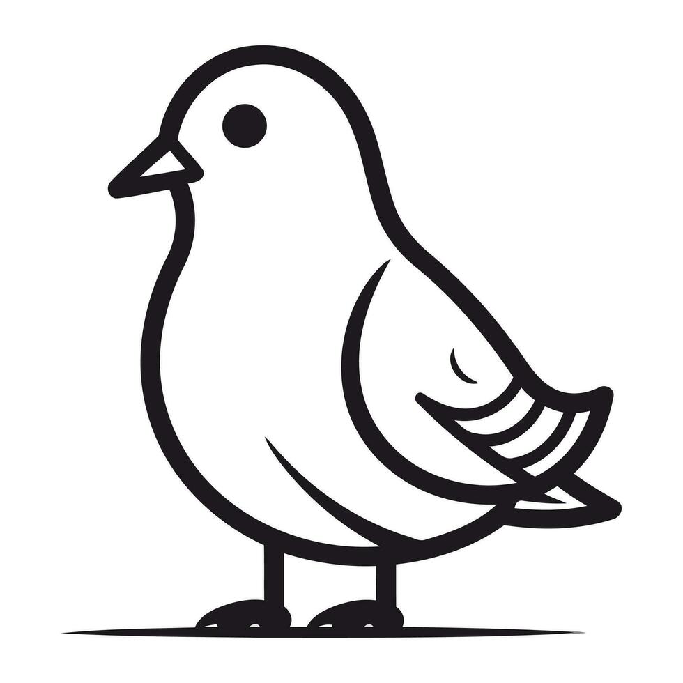 pigeon. vecteur illustration isolé sur blanc Contexte. oiseau dans plat style.