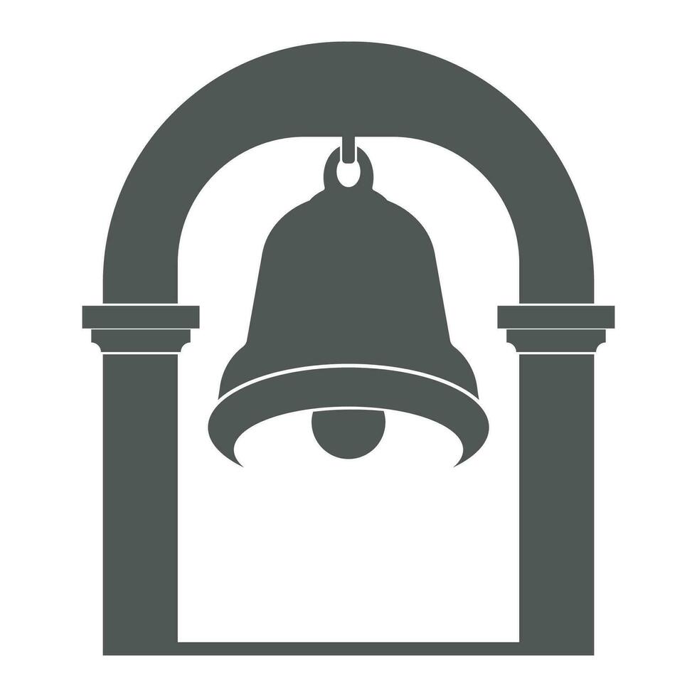 cloche et porte logo illustration. vecteur