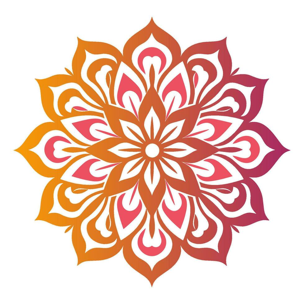 gratuit pente mandala art vecteur icône isolé sur une blanc arrière-plan, islamique mandala, cercle coloré mandala