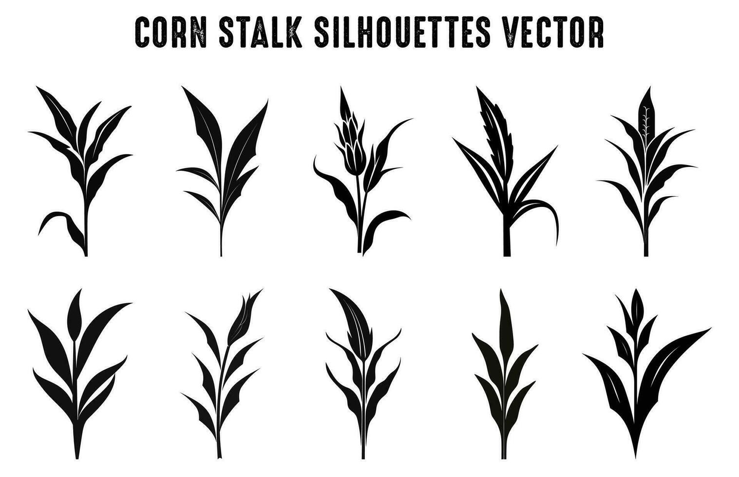 gratuit blé tiges vecteur silhouettes ensemble, orge grain tige de maïs silhouette paquet