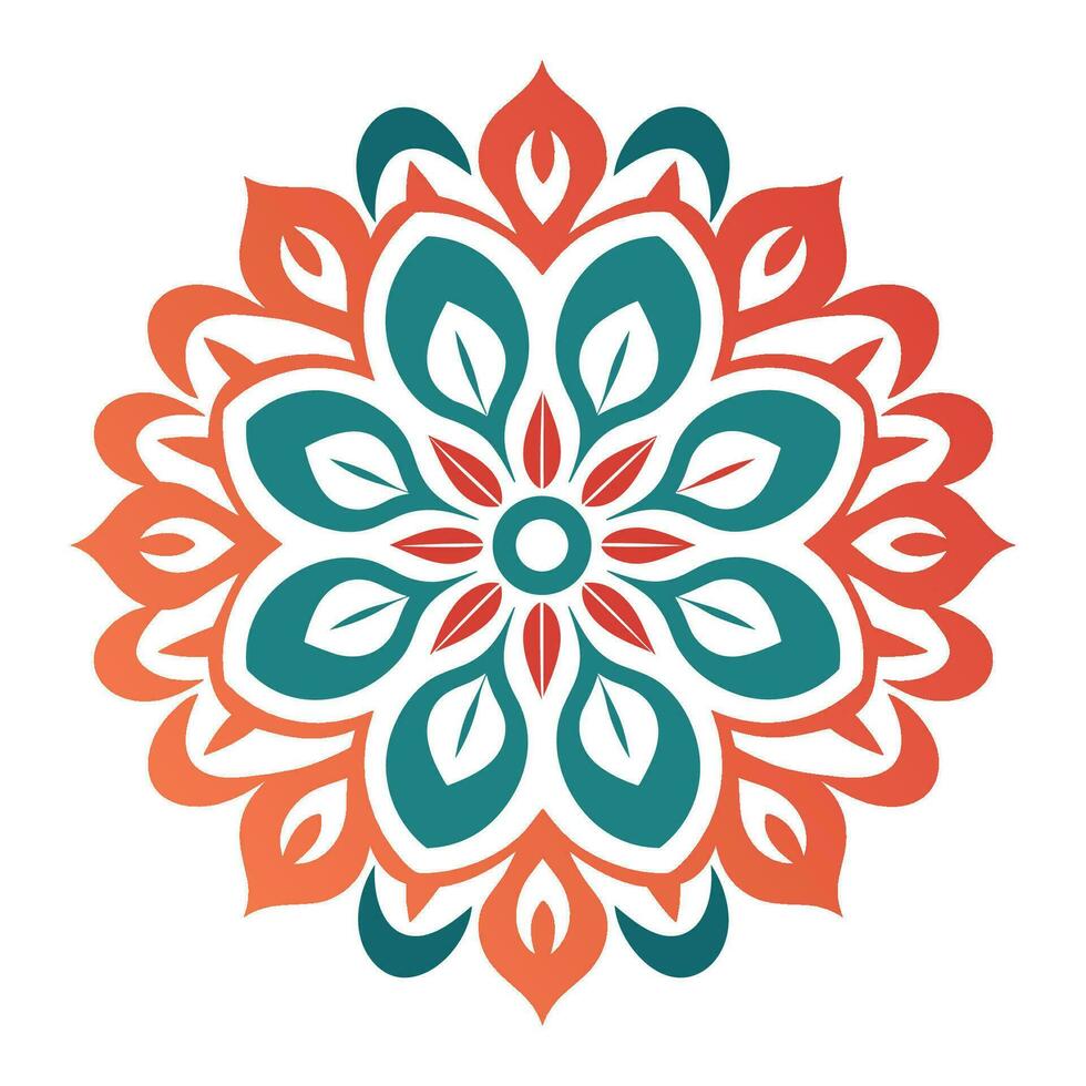 pente mandala art vecteur icône isolé sur une blanc arrière-plan, islamique mandala, cercle coloré mandala