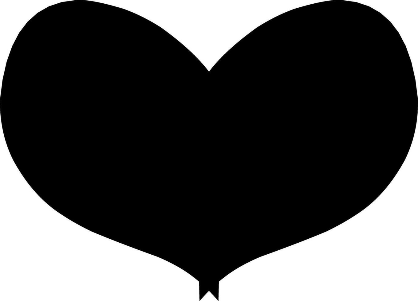 minimaliste silhouette de une foncé cœur vecteur