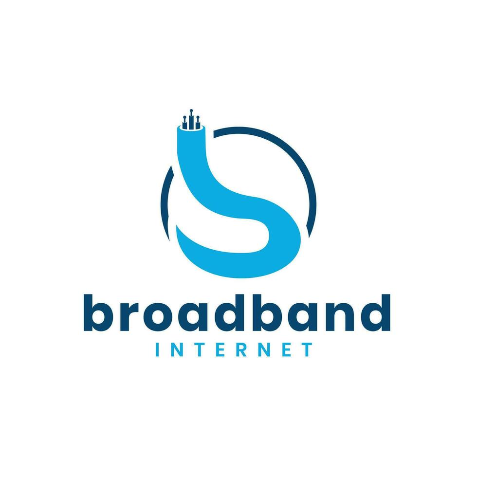 haut débit l'Internet lien logo conception concept lettre marque b monogramme vecteur