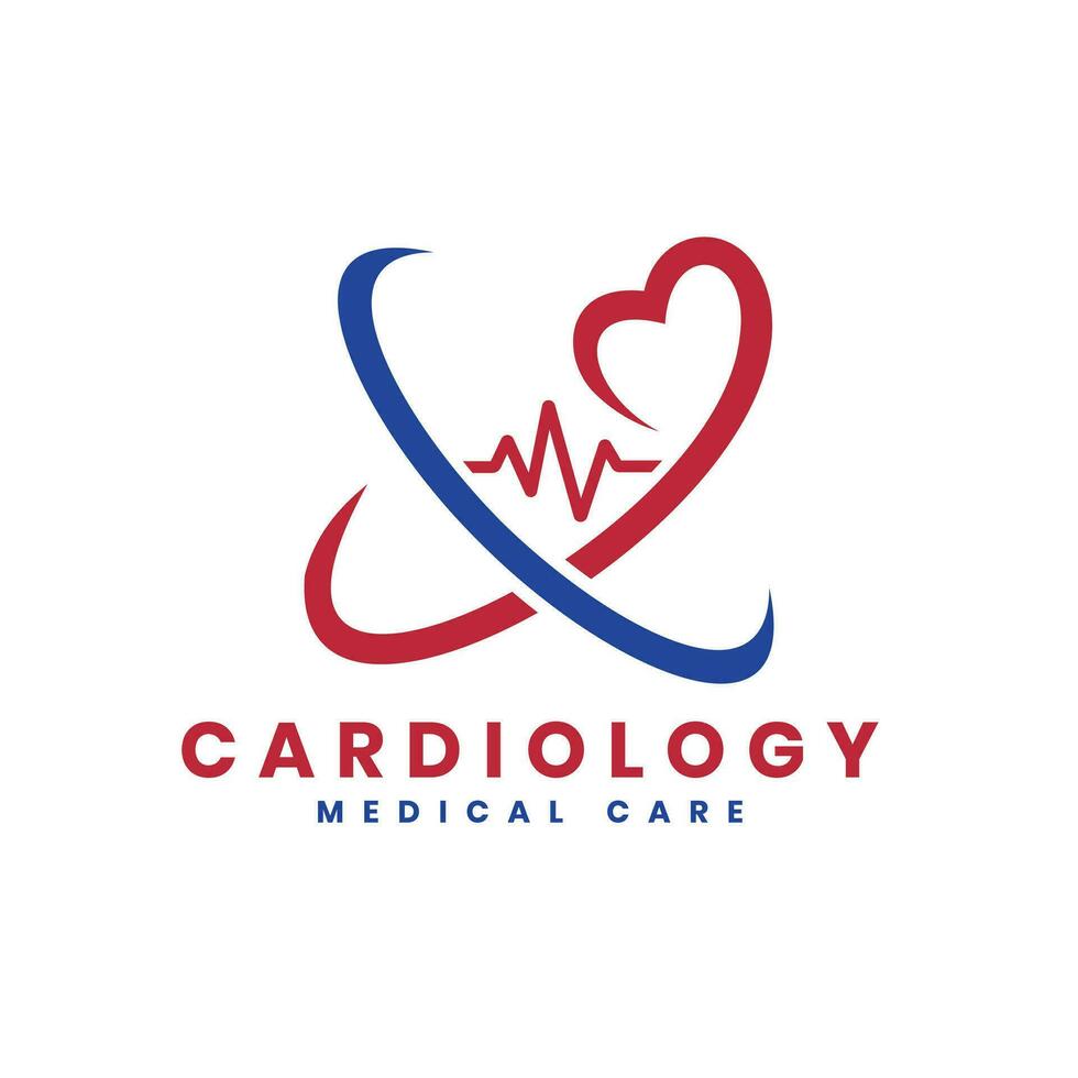 cardiologie médical se soucier logo conception pour soins de santé prestations de service vecteur