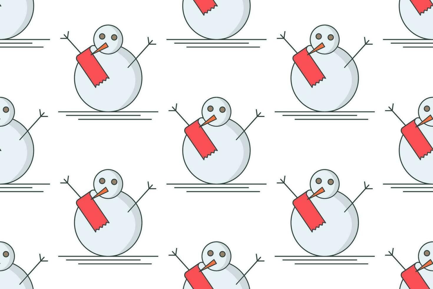 une modèle de bonhommes de neige avec rouge écharpes vecteur