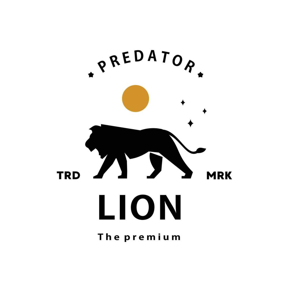 ancien rétro branché Lion logo vecteur contour silhouette art icône