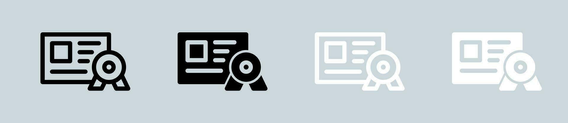 Licence icône ensemble dans noir et blanche. badge panneaux vecteur illustration.