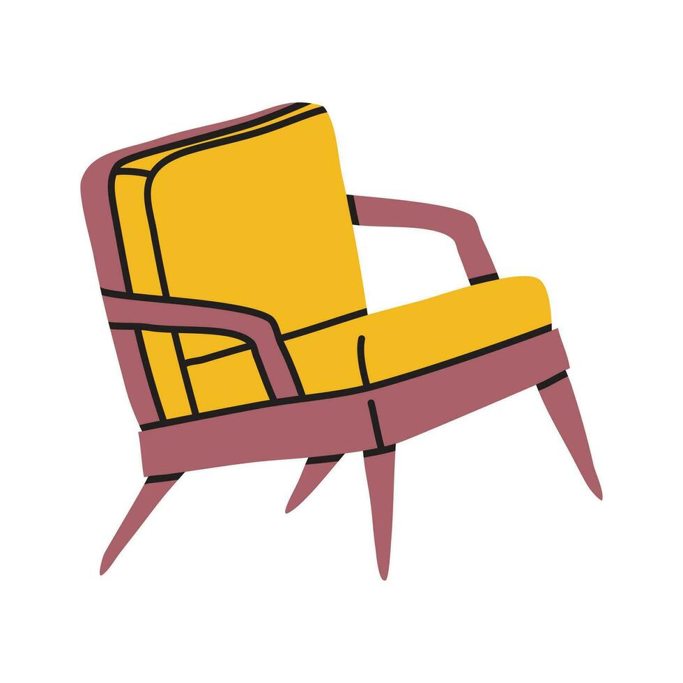 dessin animé Jaune fauteuil icône. vecteur