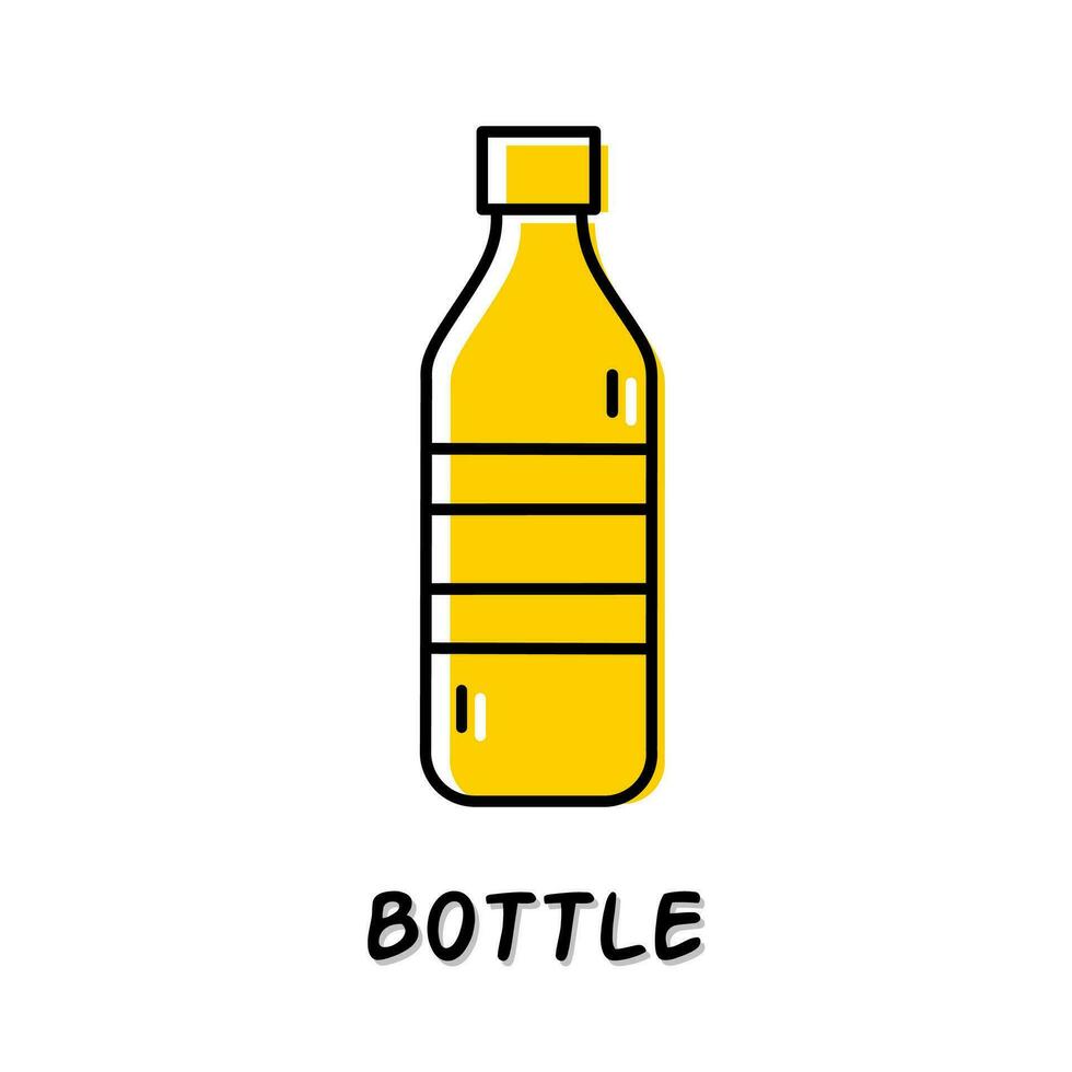 bouteille icône illustration. Jaune Couleur illustration conception. vecteur