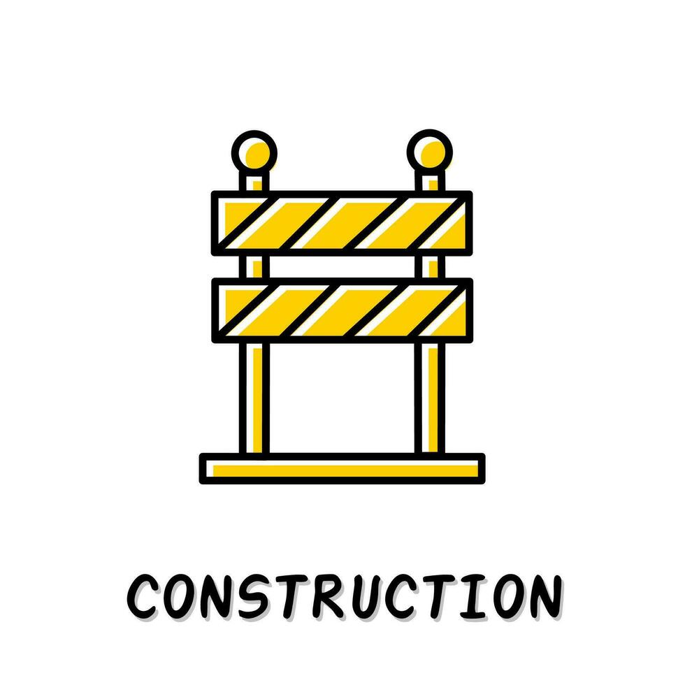 construction icône illustration. Jaune Couleur illustration conception. vecteur