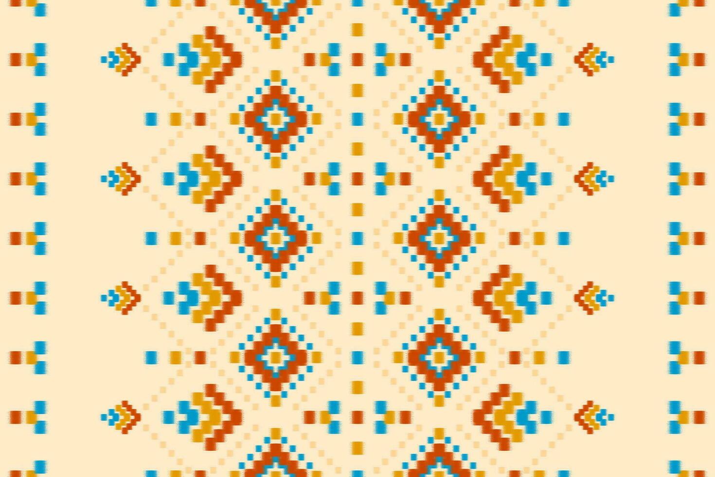 beau tapis ikat art. motif géométrique sans couture ethnique en tribal. tissu style indien. vecteur