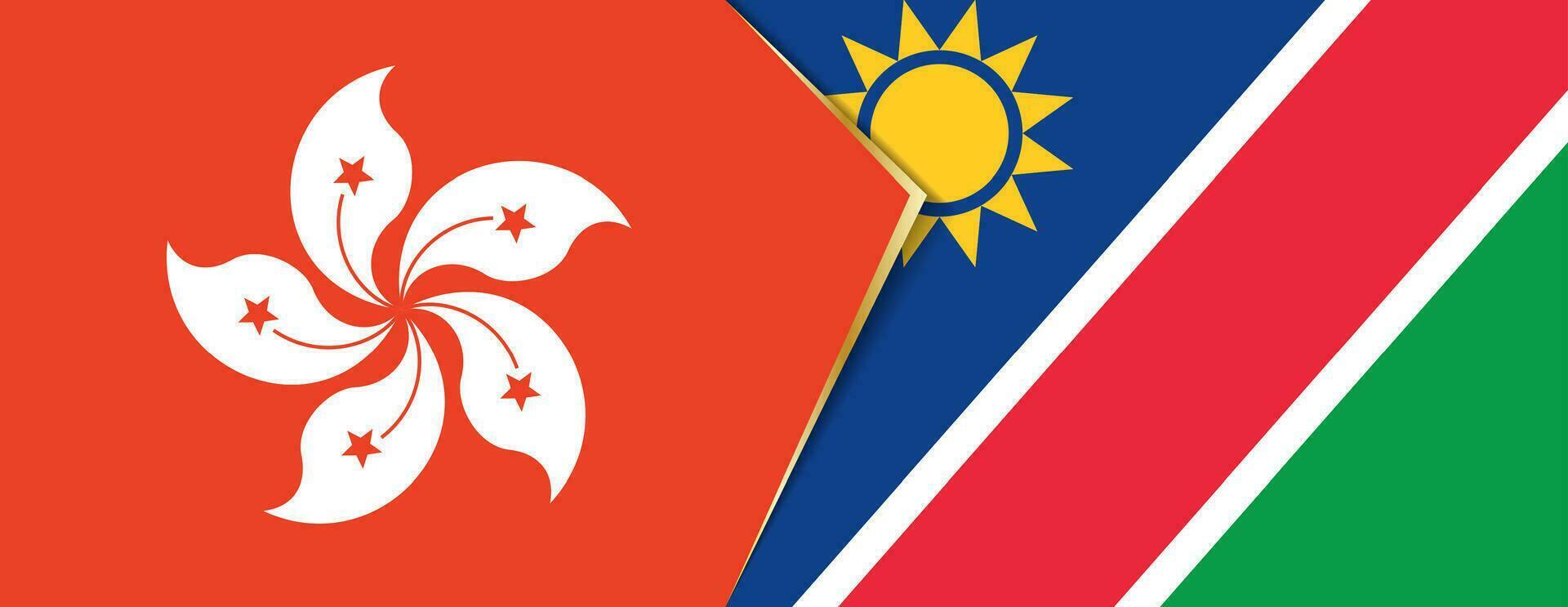 Hong kong et Namibie drapeaux, deux vecteur drapeaux.