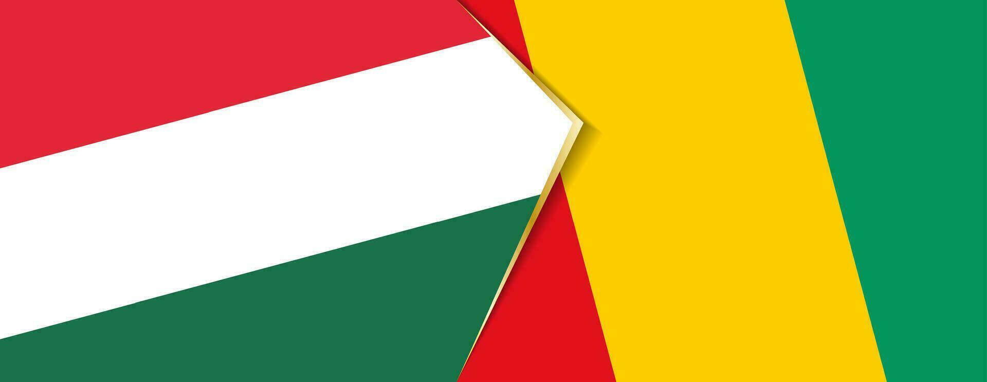 Hongrie et Guinée drapeaux, deux vecteur drapeaux.