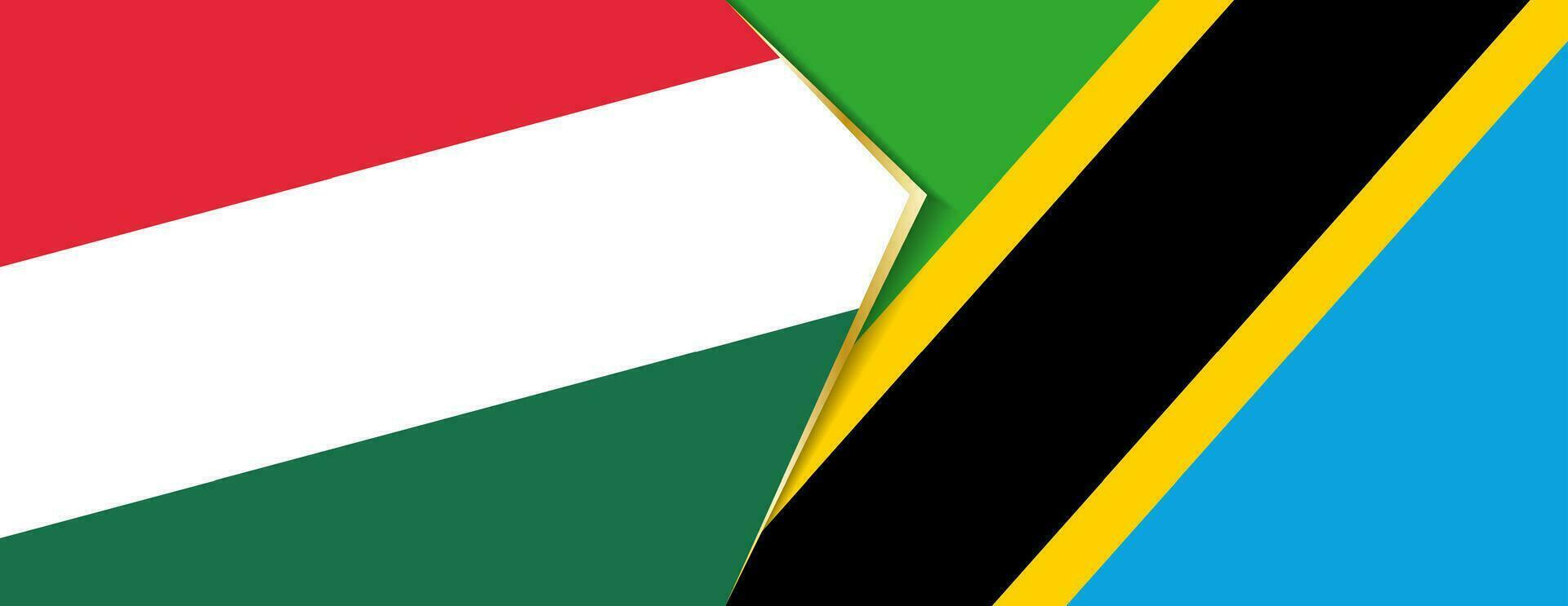 Hongrie et Tanzanie drapeaux, deux vecteur drapeaux.