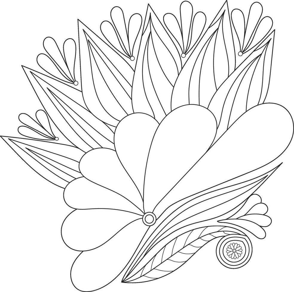 fleur coloration page pour adulte vecteur