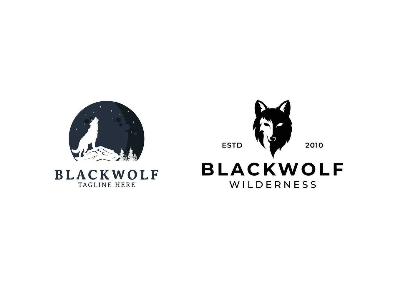 Loup logo conception. noir Loup logo vecteur