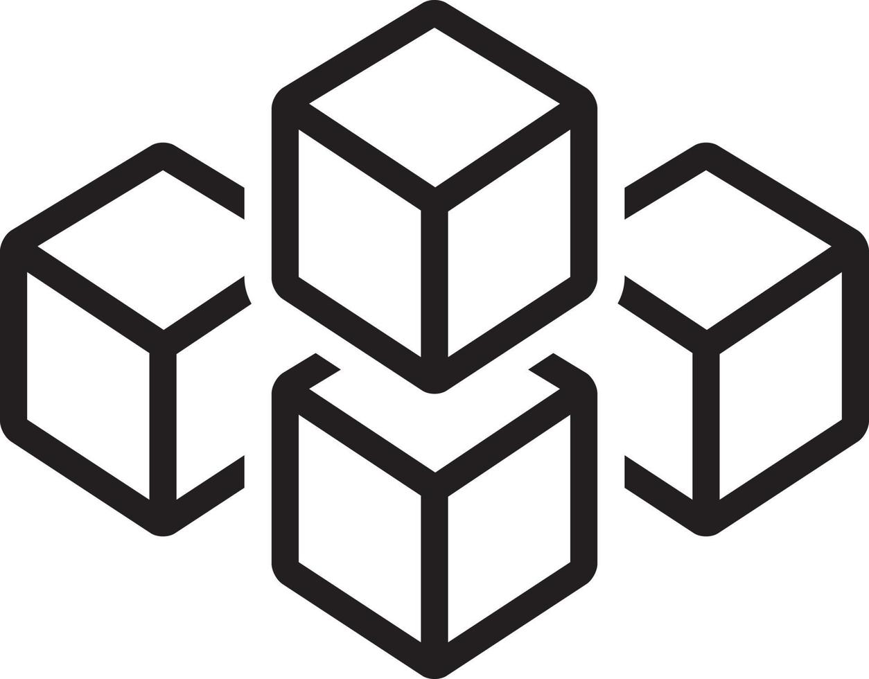 icône de ligne pour cube vecteur
