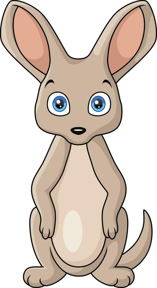 dessin animé mignon kangourou sur fond blanc vecteur