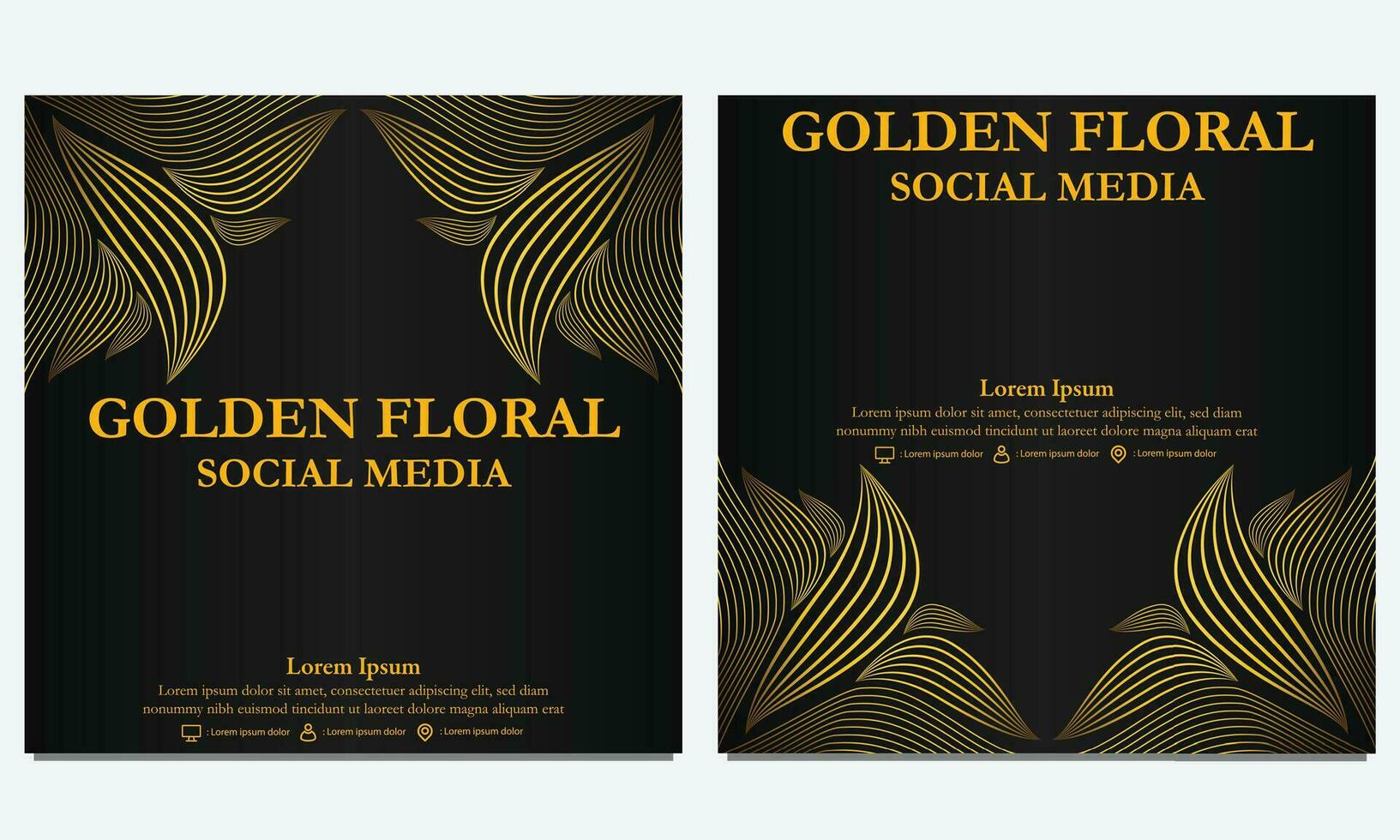 luxe floral social médias modèle. adapté pour social médias poste, la toile bannière, couverture et carte vecteur