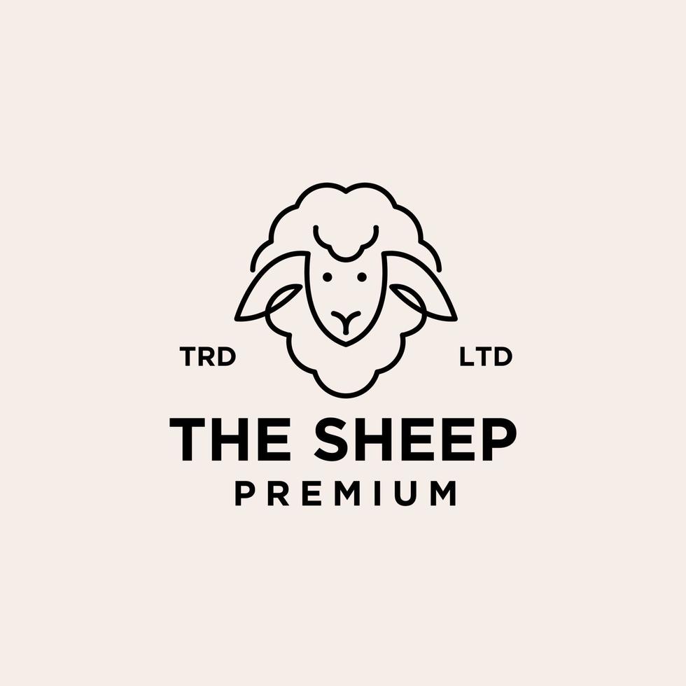 conception d'illustration de logo vectoriel mouton premium