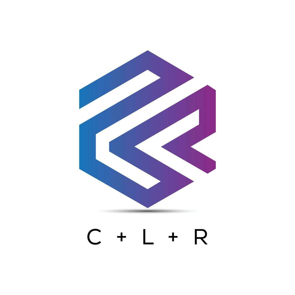 clr ou pr lettre logo conception icône vecteur