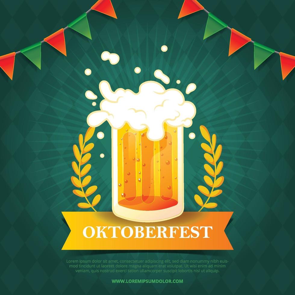 fond de festival de bière traditionnelle allemande oktoberfest vecteur