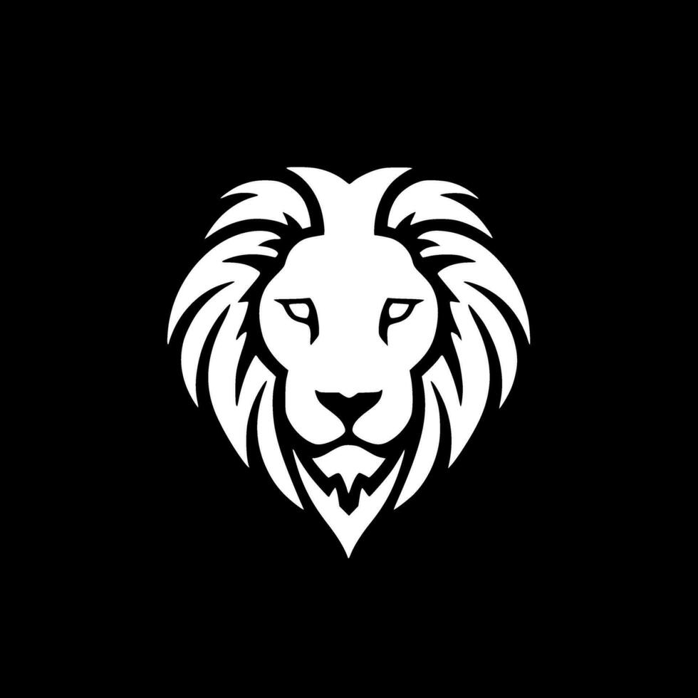 Lion - noir et blanc isolé icône - vecteur illustration